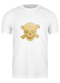 Заказать мужскую футболку в Москве. Футболка классическая Золотой череп от BAD OWL - готовые дизайны и нанесение принтов.