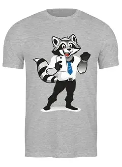 Заказать мужскую футболку в Москве. Футболка классическая Офисный енотик от T-shirt print  - готовые дизайны и нанесение принтов.
