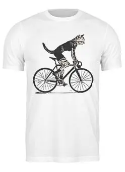 Заказать мужскую футболку в Москве. Футболка классическая Cat Bike Punk от oneredfoxstore@gmail.com - готовые дизайны и нанесение принтов.