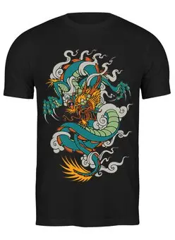 Заказать мужскую футболку в Москве. Футболка классическая Дракон / Dragon от galaxy secret - готовые дизайны и нанесение принтов.