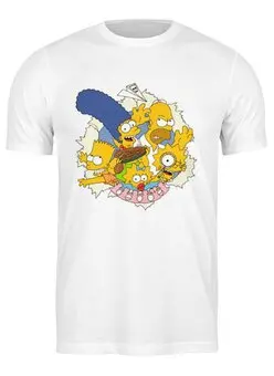 Заказать мужскую футболку в Москве. Футболка классическая The Simpsons( Симпсоны) от Picasso - готовые дизайны и нанесение принтов.