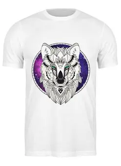 Заказать мужскую футболку в Москве. Футболка классическая Дух волка. от Svetlyachok - готовые дизайны и нанесение принтов.