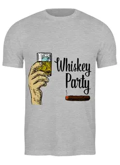 Заказать мужскую футболку в Москве. Футболка классическая Whiskey Party от denis01001 - готовые дизайны и нанесение принтов.