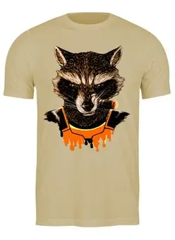Заказать мужскую футболку в Москве. Футболка классическая What's a raccoon? от balden - готовые дизайны и нанесение принтов.