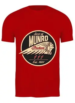 Заказать мужскую футболку в Москве. Футболка классическая The Spirit Of Munro. Indian от madwheelz - готовые дизайны и нанесение принтов.