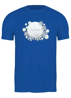 Заказать мужскую футболку в Москве. Футболка классическая ЗИМА. от cooldesign  - готовые дизайны и нанесение принтов.
