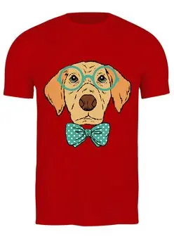 Заказать мужскую футболку в Москве. Футболка классическая Пёс хипстер от trend - готовые дизайны и нанесение принтов.