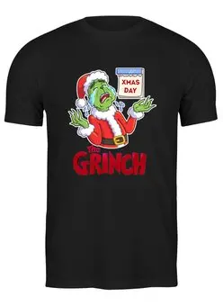 Заказать мужскую футболку в Москве. Футболка классическая Grinch от T-shirt print  - готовые дизайны и нанесение принтов.