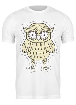 Заказать мужскую футболку в Москве. Футболка классическая Owl Here от oneredfoxstore@gmail.com - готовые дизайны и нанесение принтов.