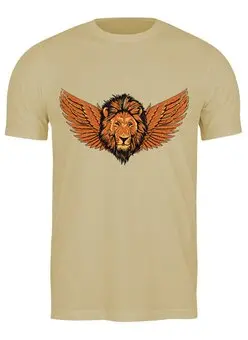 Заказать мужскую футболку в Москве. Футболка классическая Крылатый лев от BeliySlon - готовые дизайны и нанесение принтов.