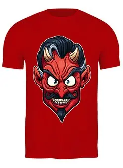 Заказать мужскую футболку в Москве. Футболка классическая Devil Mask от balden - готовые дизайны и нанесение принтов.