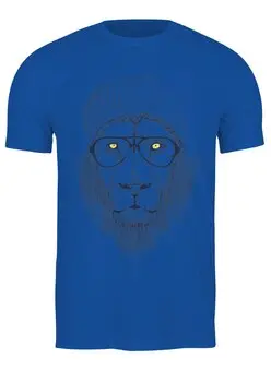 Заказать мужскую футболку в Москве. Футболка классическая Лев в шапке от printik - готовые дизайны и нанесение принтов.