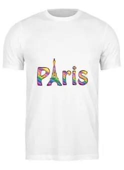Заказать мужскую футболку в Москве. Футболка классическая Paris от THE_NISE  - готовые дизайны и нанесение принтов.