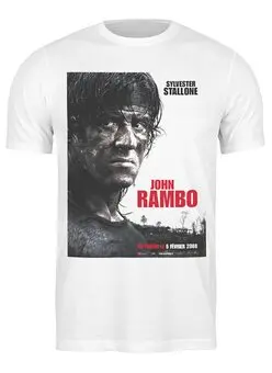 Заказать мужскую футболку в Москве. Футболка классическая Rambo IV  от KinoArt - готовые дизайны и нанесение принтов.