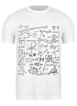 Заказать мужскую футболку в Москве. Футболка классическая Математика, физика, формулы от Ксения Золотухина - готовые дизайны и нанесение принтов.