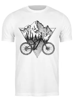 Заказать мужскую футболку в Москве. Футболка классическая Mountain BIke от oneredfoxstore@gmail.com - готовые дизайны и нанесение принтов.