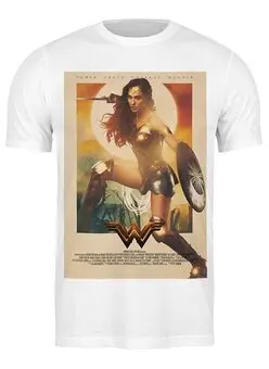 Заказать мужскую футболку в Москве. Футболка классическая Чудо-женщина / Wonder Woman от kino.printio.ru - готовые дизайны и нанесение принтов.