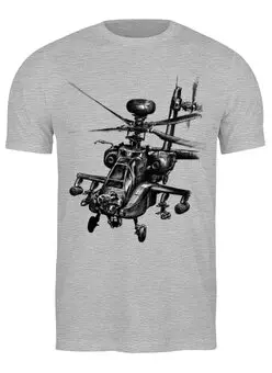 Заказать мужскую футболку в Москве. Футболка классическая Апач (вертолёт) от printik - готовые дизайны и нанесение принтов.