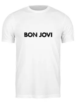 Заказать мужскую футболку в Москве. Футболка классическая Bon Jovi от Анастасия Вахрушева - готовые дизайны и нанесение принтов.