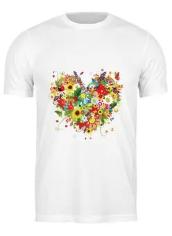 Заказать мужскую футболку в Москве. Футболка классическая Букет цветов от Виктор Гришин - готовые дизайны и нанесение принтов.