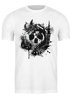 Заказать мужскую футболку в Москве. Футболка классическая Fern and Skull от oneredfoxstore@gmail.com - готовые дизайны и нанесение принтов.