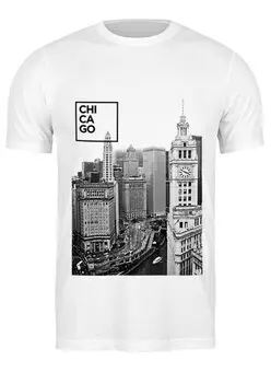 Заказать мужскую футболку в Москве. Футболка классическая Чикаго. от acidhouses - готовые дизайны и нанесение принтов.