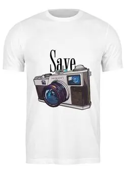 Заказать мужскую футболку в Москве. Футболка классическая Save. от Юлиан Власов - готовые дизайны и нанесение принтов.