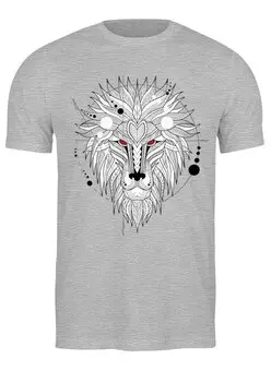 Заказать мужскую футболку в Москве. Футболка классическая Лев ( Lion) от nadegda - готовые дизайны и нанесение принтов.