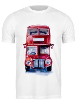 Заказать мужскую футболку в Москве. Футболка классическая London bus от kat_kat - готовые дизайны и нанесение принтов.