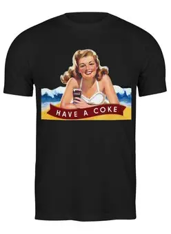 Заказать мужскую футболку в Москве. Футболка классическая Have a Coke от KinoArt - готовые дизайны и нанесение принтов.