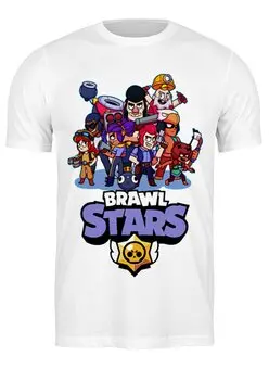 Заказать мужскую футболку в Москве. Футболка классическая Brawl Stars от weeert - готовые дизайны и нанесение принтов.