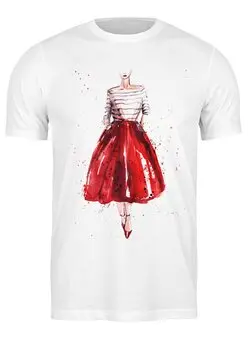Заказать мужскую футболку в Москве. Футболка классическая Red skirt, red lips от Анна Терешина - готовые дизайны и нанесение принтов.