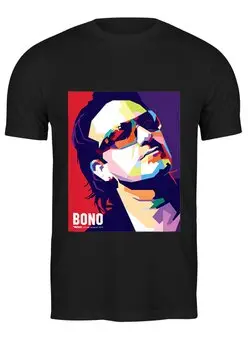 Заказать мужскую футболку в Москве. Футболка классическая Bono (U2) от Fedor - готовые дизайны и нанесение принтов.