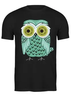 Заказать мужскую футболку в Москве. Футболка классическая Owl Here от oneredfoxstore@gmail.com - готовые дизайны и нанесение принтов.