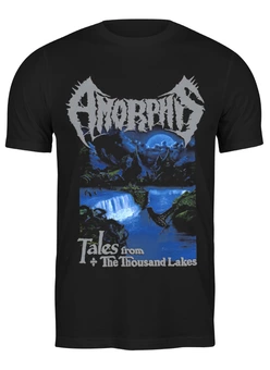 Заказать мужскую футболку в Москве. Футболка классическая Amorphis Tales From The Thousand Lakes от Merch Art - готовые дизайны и нанесение принтов.