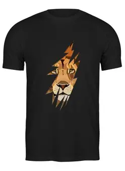 Заказать мужскую футболку в Москве. Футболка классическая Лев ( Lion) от svetlanas - готовые дизайны и нанесение принтов.