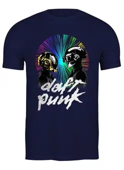 Заказать мужскую футболку в Москве. Футболка классическая Daft Punk от balden - готовые дизайны и нанесение принтов.