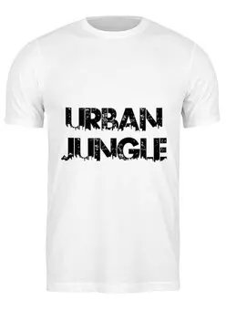 Заказать мужскую футболку в Москве. Футболка классическая Городские джунгли - надпись от MariYang  - готовые дизайны и нанесение принтов.
