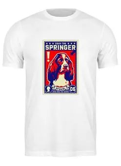 Заказать мужскую футболку в Москве. Футболка классическая Собака: SPRINGER SPANIEL от Виктор Гришин - готовые дизайны и нанесение принтов.