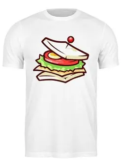 Заказать мужскую футболку в Москве. Футболка классическая Сендвич от Polilog - готовые дизайны и нанесение принтов.