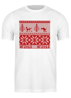 Заказать мужскую футболку в Москве. Футболка классическая Олени-собаки гуляют в лесу от Ксения Золотухина - готовые дизайны и нанесение принтов.