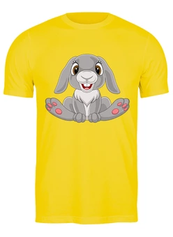 Заказать мужскую футболку в Москве. Футболка классическая Весёлый кролик от skynatural - готовые дизайны и нанесение принтов.