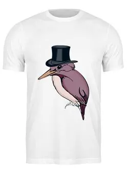 Заказать мужскую футболку в Москве. Футболка классическая Hipster bird от frau - готовые дизайны и нанесение принтов.