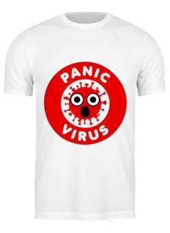 Заказать мужскую футболку в Москве. Футболка классическая Паника вирус от reut.94@mail.ru - готовые дизайны и нанесение принтов.