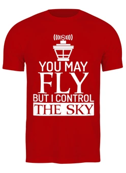 Заказать мужскую футболку в Москве. Футболка классическая I control the sky от SkyWay Aviation Clothing RUS  - готовые дизайны и нанесение принтов.