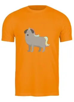 Заказать мужскую футболку в Москве. Футболка классическая Пёс - единорог от svetlanas - готовые дизайны и нанесение принтов.