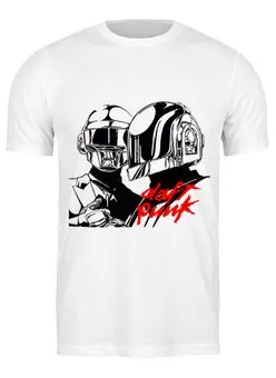 Заказать мужскую футболку в Москве. Футболка классическая Daft Punk от THE_NISE  - готовые дизайны и нанесение принтов.