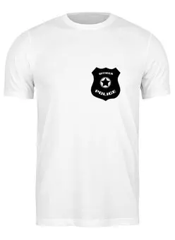 Заказать мужскую футболку в Москве. Футболка классическая Полиция от ZVER  - готовые дизайны и нанесение принтов.