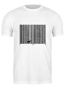 Заказать мужскую футболку в Москве. Футболка классическая Штрих код леса от ISliM - готовые дизайны и нанесение принтов.