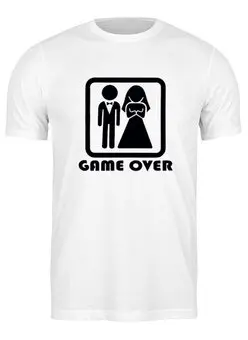 Заказать мужскую футболку в Москве. Футболка классическая Game over от Kostya  - готовые дизайны и нанесение принтов.